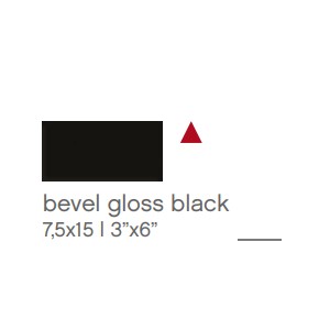 7,5X15 BLACK  BEVEL GLOSS  METRO